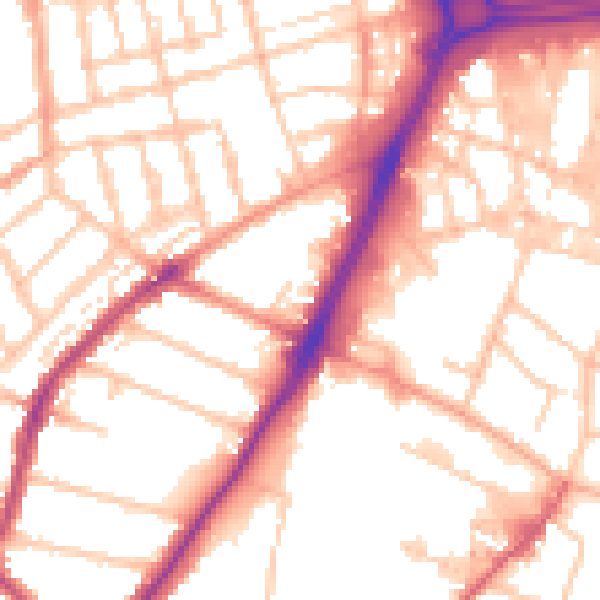 Daytime road noise heatmap for WV3 0ES
