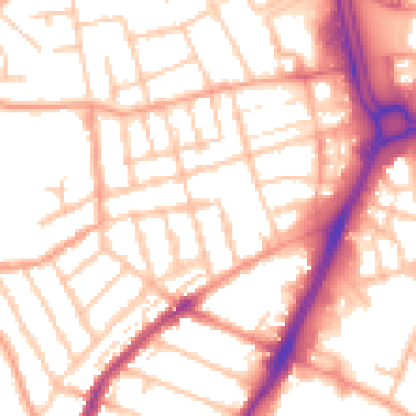 Daytime road noise heatmap for WV3 0HB