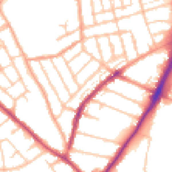 Daytime road noise heatmap for WV3 0HJ