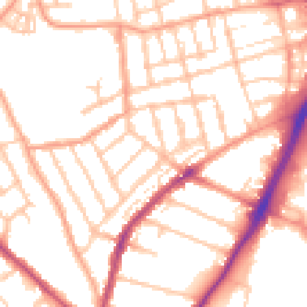 Daytime road noise heatmap for WV3 0HP