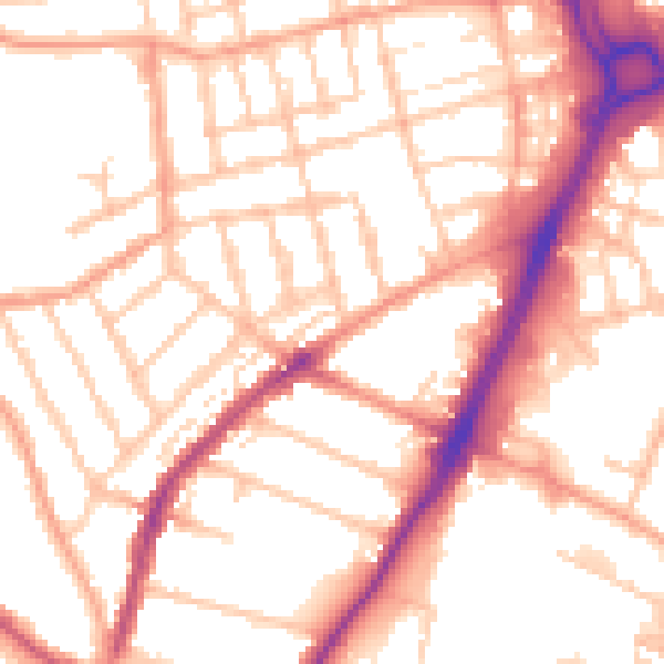 Daytime road noise heatmap for WV3 0LG