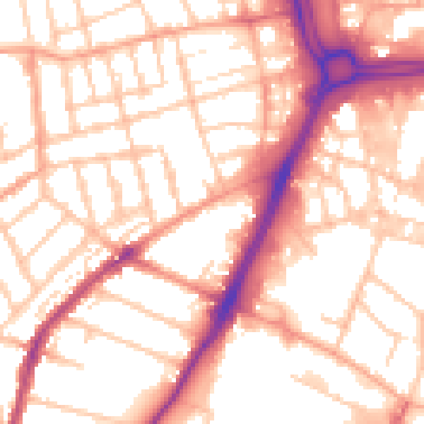 Daytime road noise heatmap for WV3 0LX