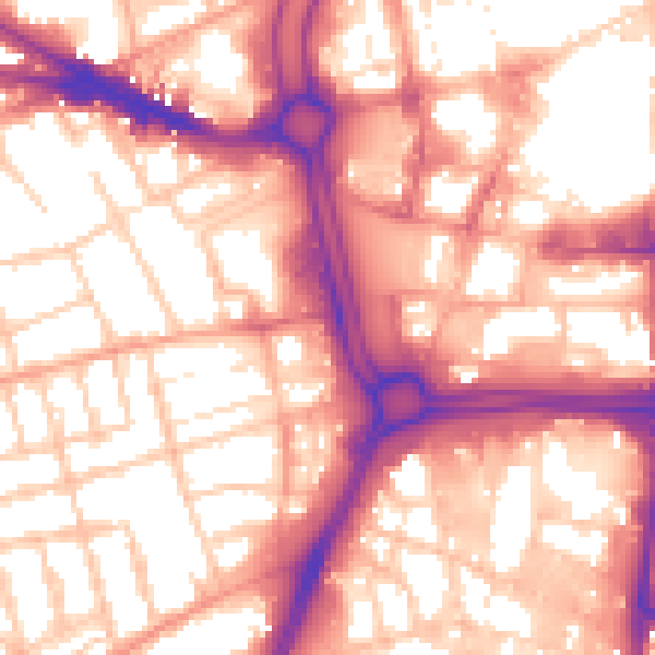 Daytime road noise heatmap for WV3 0NT