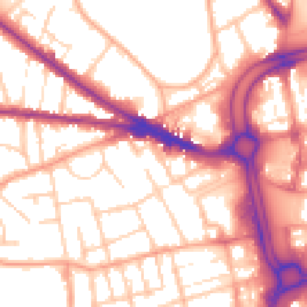 Daytime road noise heatmap for WV3 0QT