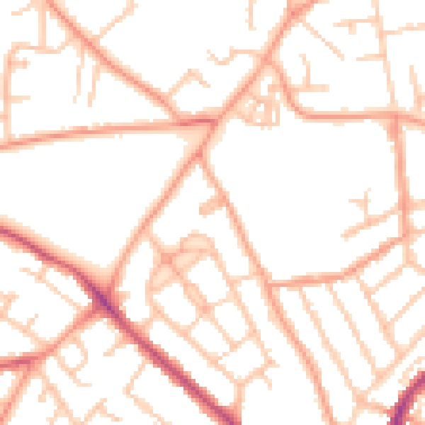 Daytime road noise heatmap for WV3 7AB