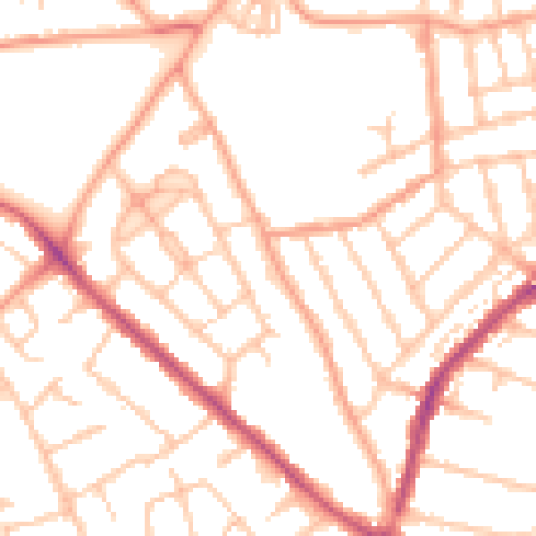 Daytime road noise heatmap for WV3 7AF
