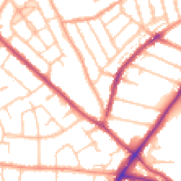 Daytime road noise heatmap for WV3 7AH