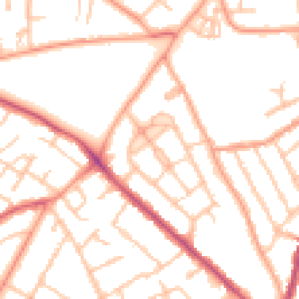 Daytime road noise heatmap for WV3 7AR