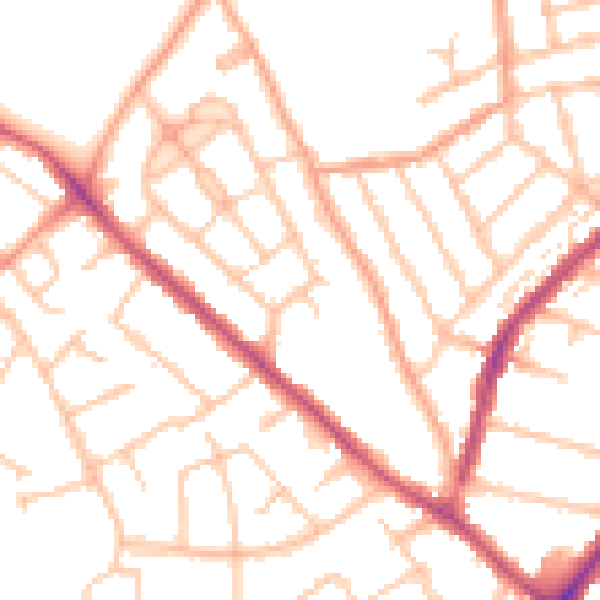 Daytime road noise heatmap for WV3 7AY
