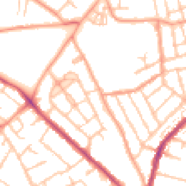 Daytime road noise heatmap for WV3 7BA