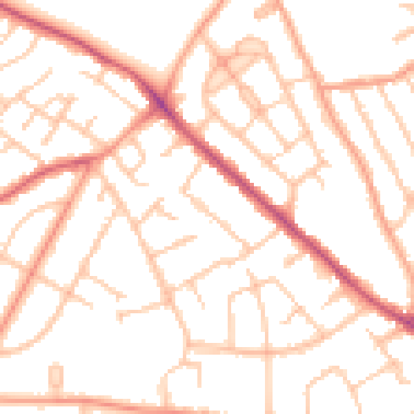 Daytime road noise heatmap for WV3 7BT