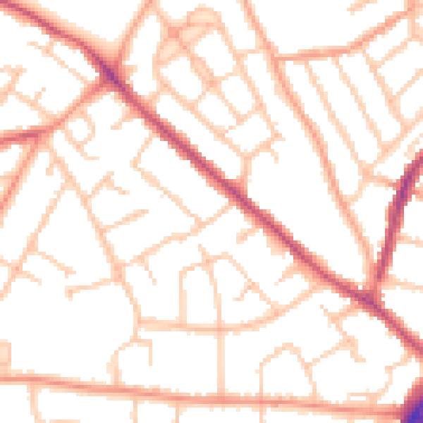 Daytime road noise heatmap for WV3 7BX