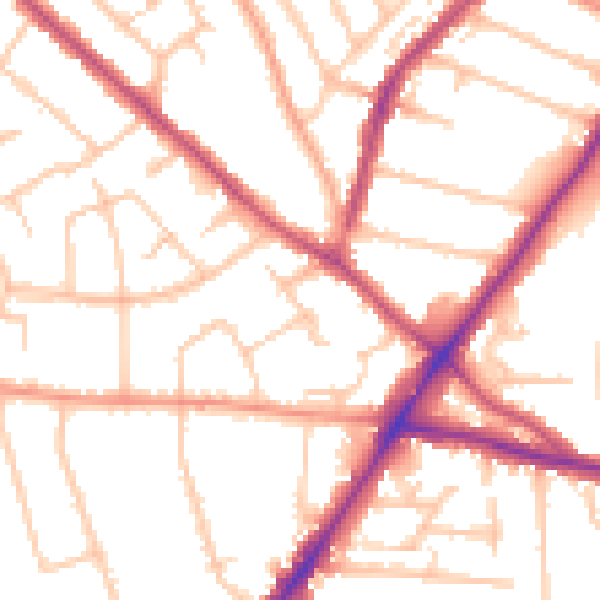 Daytime road noise heatmap for WV3 7DN