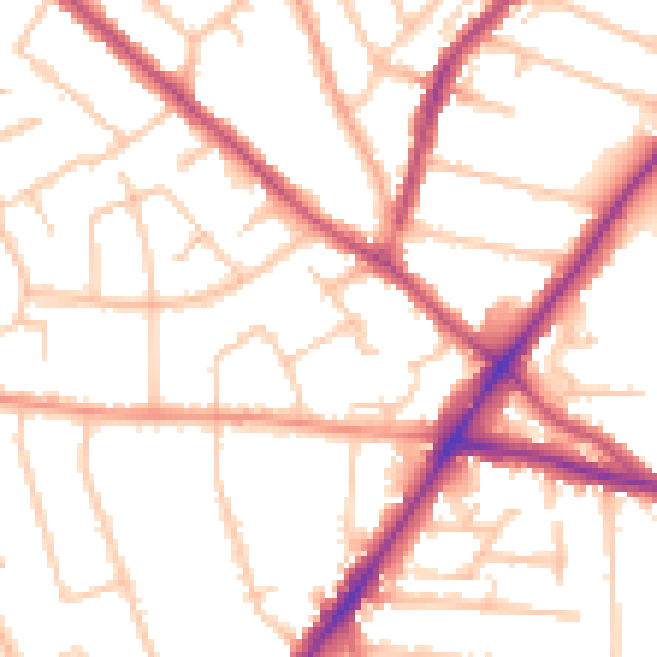 Daytime road noise heatmap for WV3 7DP