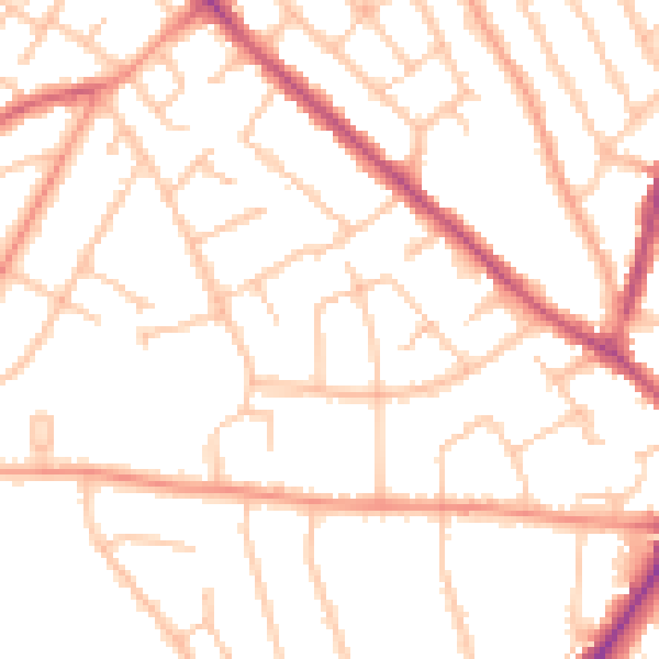Daytime road noise heatmap for WV3 7EB