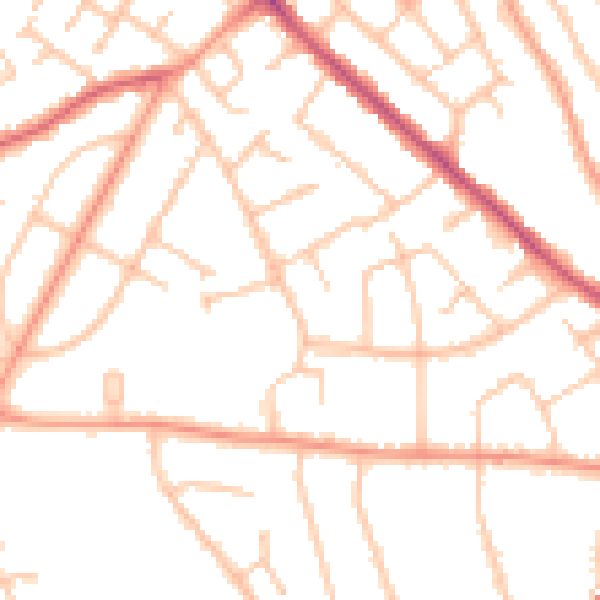 Daytime road noise heatmap for WV3 7EN