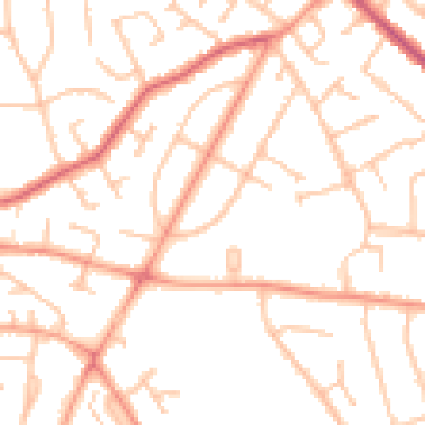 Daytime road noise heatmap for WV3 7HA