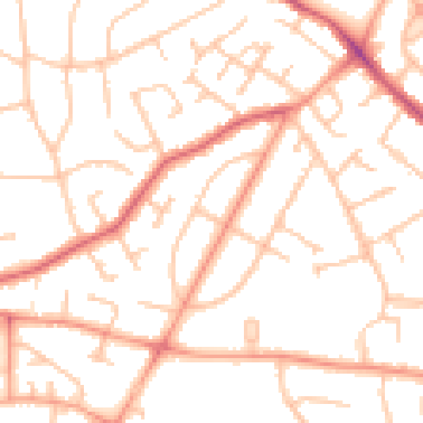 Daytime road noise heatmap for WV3 7HF