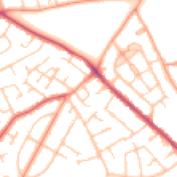 Daytime road noise heatmap for WV3 7HS