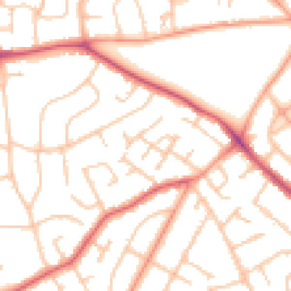 Daytime road noise heatmap for WV3 7JT