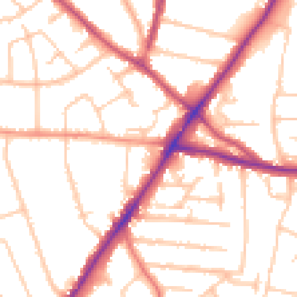 Daytime road noise heatmap for WV3 7LR