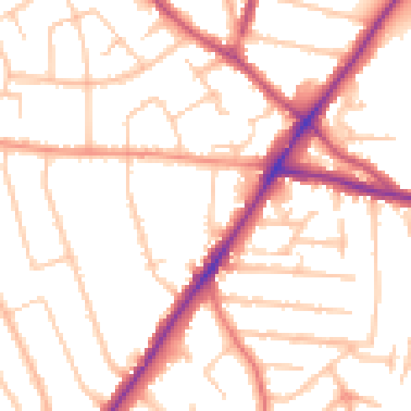 Daytime road noise heatmap for WV3 7LT