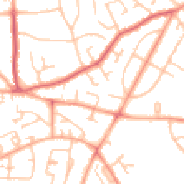 Daytime road noise heatmap for WV3 7NJ