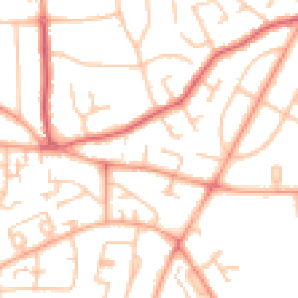 Daytime road noise heatmap for WV3 7NL