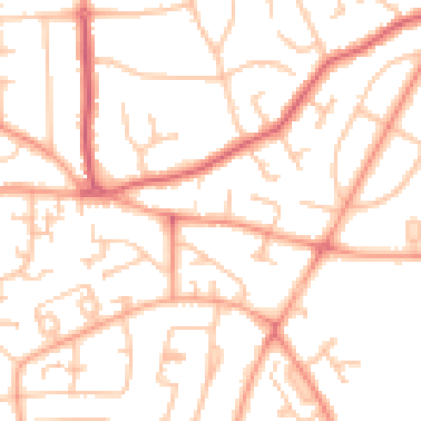 Daytime road noise heatmap for WV3 7NN