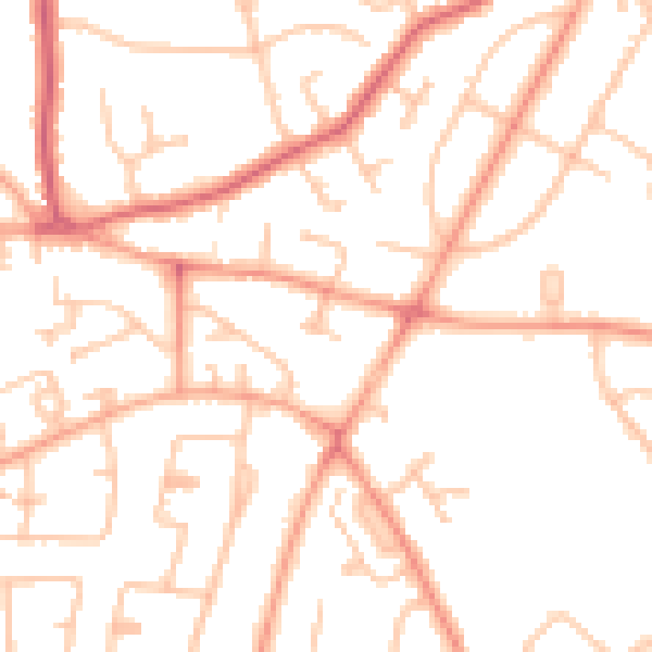 Daytime road noise heatmap for WV3 7NQ