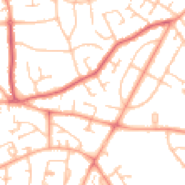 Daytime road noise heatmap for WV3 7NS