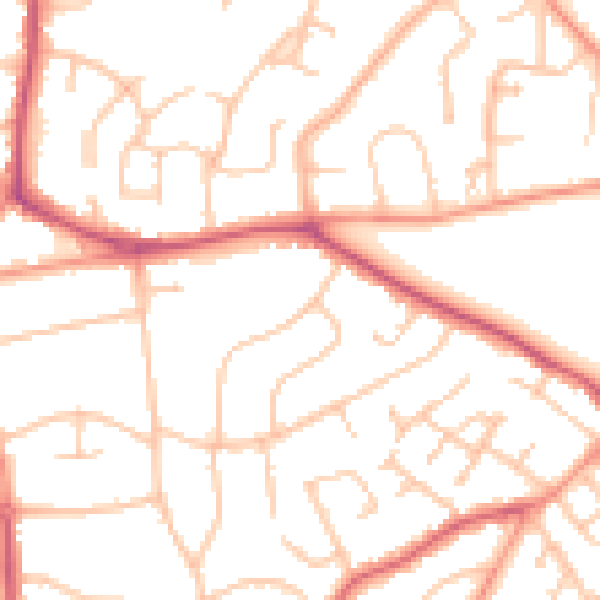Daytime road noise heatmap for WV3 8AG