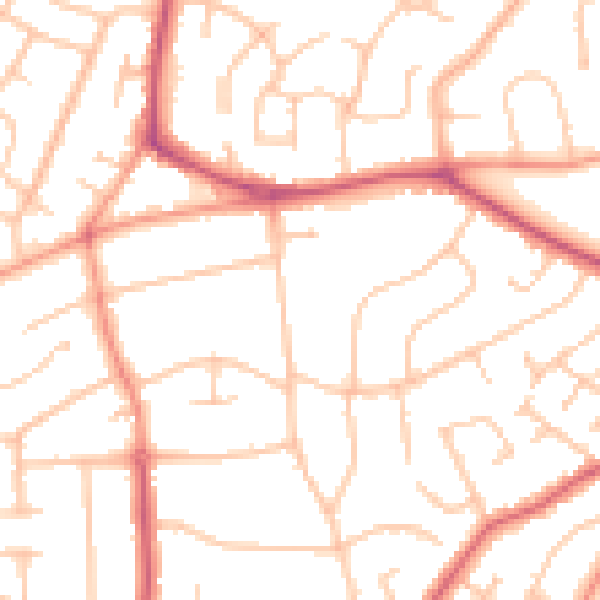 Daytime road noise heatmap for WV3 8BJ