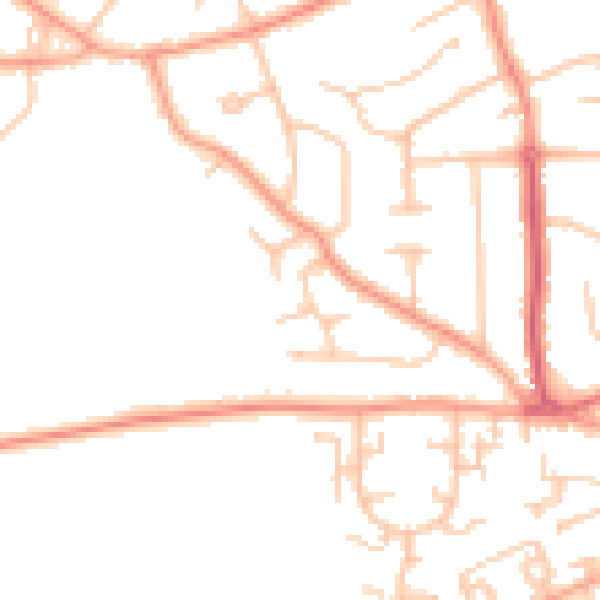 Daytime road noise heatmap for WV3 8DT