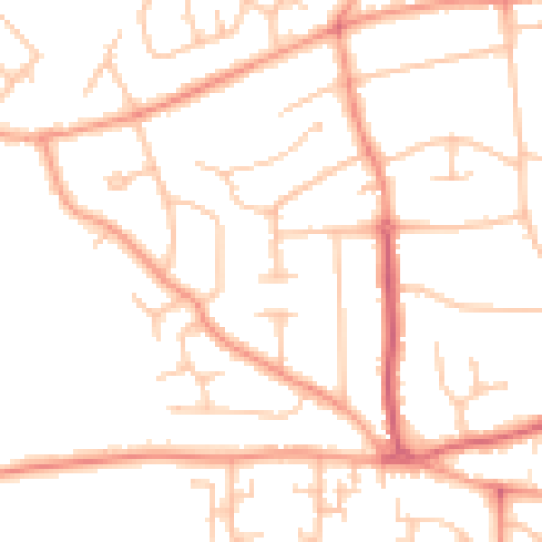 Daytime road noise heatmap for WV3 8DW
