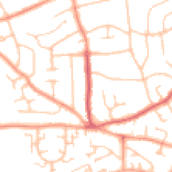 Daytime road noise heatmap for WV3 8EE
