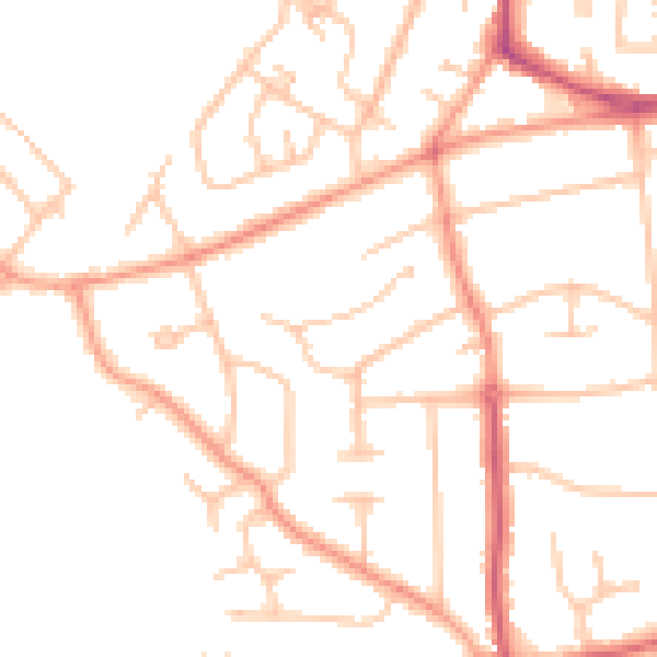 Daytime road noise heatmap for WV3 8EN