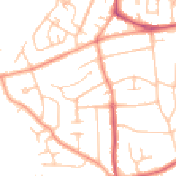 Daytime road noise heatmap for WV3 8EW