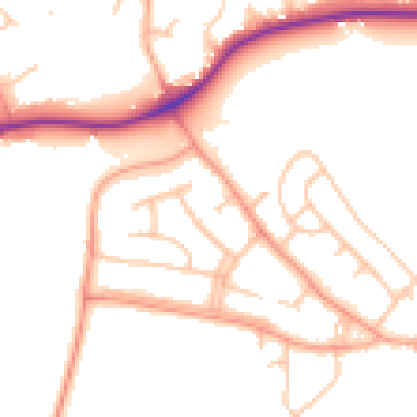Daytime road noise heatmap for WV3 8HB