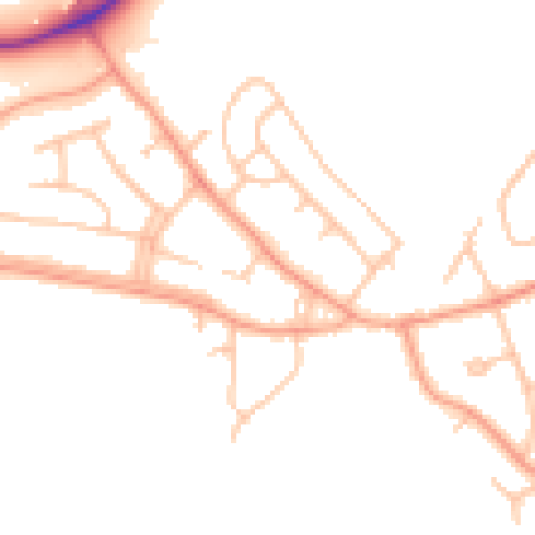Daytime road noise heatmap for WV3 8HG
