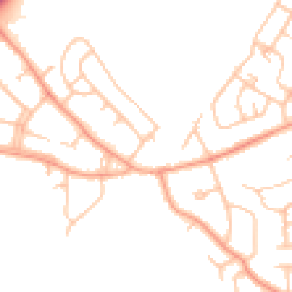 Daytime road noise heatmap for WV3 8HW