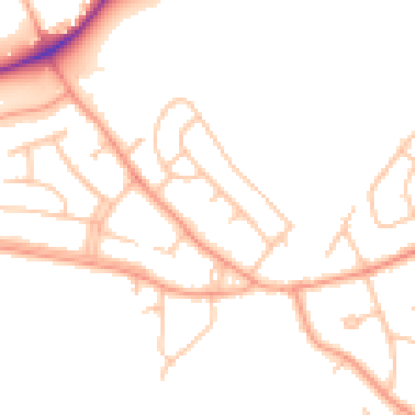 Daytime road noise heatmap for WV3 8JE