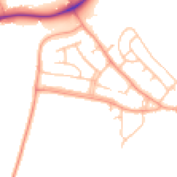 Daytime road noise heatmap for WV3 8JP
