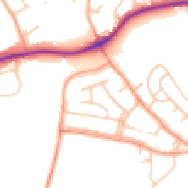 Daytime road noise heatmap for WV3 8LB