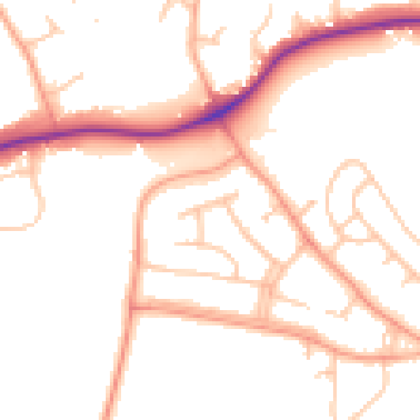 Daytime road noise heatmap for WV3 8LD