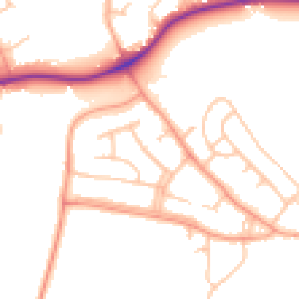 Daytime road noise heatmap for WV3 8LE