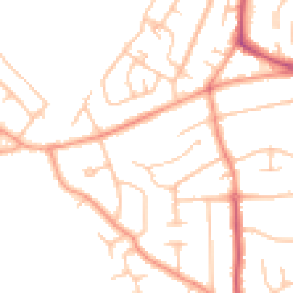 Daytime road noise heatmap for WV3 8LN
