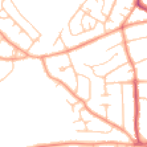 Daytime road noise heatmap for WV3 8LS