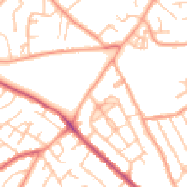 Daytime road noise heatmap for WV3 9BH