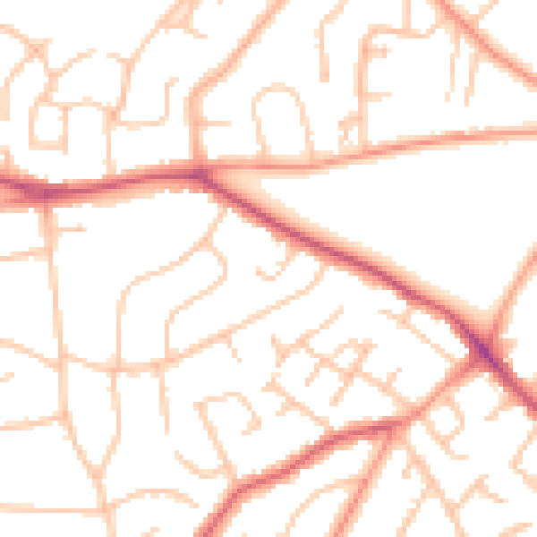 Daytime road noise heatmap for WV3 9DB